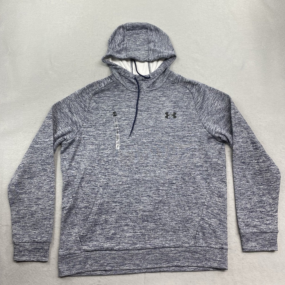 Under Armour Sweatshirt Mens Large Gray Fleece Twist Hoodie Loose Fit UA